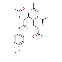 ChemSpider 2D Image | (2R,3S,4R)-5-[(4-Ethoxyphenyl)amino]-5-oxo-1,2,3,4-pentanetetrayl tetraacetate | C21H27NO10