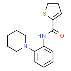 ChemSpider 2D Image | N-[2-(1-Piperidinyl)phenyl]-2-thiophenecarboxamide | C16H18N2OS