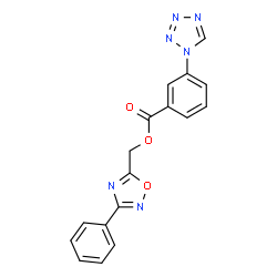 ChemSpider 2D Image | (3-Phenyl-1,2,4-oxadiazol-5-yl)methyl 3-(1H-tetrazol-1-yl)benzoate | C17H12N6O3