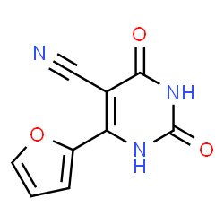 ChemSpider 2D Image | 6-(2-Furyl)-2,4-dioxo-1,2,3,4-tetrahydro-5-pyrimidinecarbonitrile | C9H5N3O3