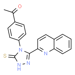 ChemSpider 2D Image | Ethanone, 1-[4-[3-mercapto-5-(2-quinolinyl)-4H-1,2,4-triazol-4-yl]phenyl]- | C19H14N4OS