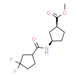ChemSpider 2D Image | Methyl (1S,3R)-3-{[(3,3-difluorocyclopentyl)carbonyl]amino}cyclopentanecarboxylate | C13H19F2NO3
