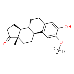ChemSpider 2D Image | 3-Hydroxy-2-[(~2~H_3_)methyloxy]estra-1,3,5(10)-trien-17-one | C19H21D3O3