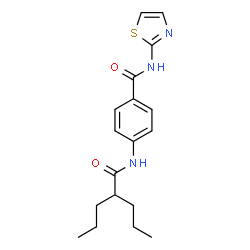 ChemSpider 2D Image | 4-[(2-Propylpentanoyl)amino]-N-(1,3-thiazol-2-yl)benzamide | C18H23N3O2S