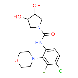ChemSpider 2D Image | N-[4-Chloro-3-fluoro-2-(4-morpholinyl)phenyl]-3,4-dihydroxy-1-pyrrolidinecarboxamide | C15H19ClFN3O4