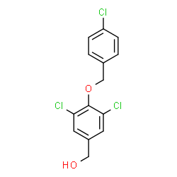 ChemSpider 2D Image | {3,5-Dichloro-4-[(4-chlorobenzyl)oxy]phenyl}methanol | C14H11Cl3O2