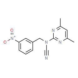 ChemSpider 2D Image | (4,6-Dimethyl-2-pyrimidinyl)(3-nitrobenzyl)cyanamide | C14H13N5O2