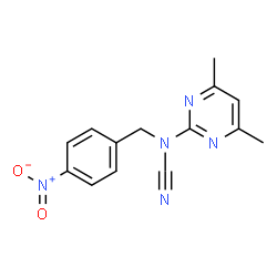 ChemSpider 2D Image | (4,6-Dimethyl-2-pyrimidinyl)(4-nitrobenzyl)cyanamide | C14H13N5O2