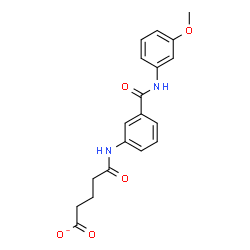 ChemSpider 2D Image | 5-({3-[(3-Methoxyphenyl)carbamoyl]phenyl}amino)-5-oxopentanoate | C19H19N2O5