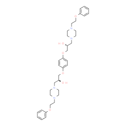 ChemSpider 2D Image | (2S,2'R)-3,3'-[1,4-Phenylenebis(oxy)]bis{1-[4-(2-phenoxyethyl)-1-piperazinyl]-2-propanol} | C36H50N4O6