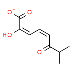 ChemSpider 2D Image | (2E,4Z)-2-Hydroxy-7-methyl-6-oxo-2,4-octadienoate | C9H11O4