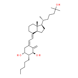 ChemSpider 2D Image | (1S,2R,3R,5Z,7E)-2-Pentyl-9,10-secocholesta-5,7,10-triene-1,3,25-triol | C32H54O3