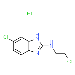 ChemSpider 2D Image | 6-Chloro-N-(2-chloroethyl)-1H-benzimidazol-2-amine hydrochloride (1:1) | C9H10Cl3N3