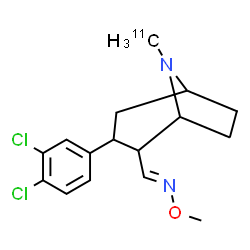 ChemSpider 2D Image | (E)-1-[3-(3,4-Dichlorophenyl)-8-(~11~C)methyl-8-azabicyclo[3.2.1]oct-2-yl]-N-methoxymethanimine | C1511CH20Cl2N2O
