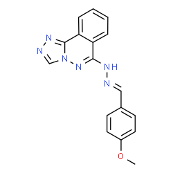 ChemSpider 2D Image | 6-[(2E)-2-(4-Methoxybenzylidene)hydrazino][1,2,4]triazolo[3,4-a]phthalazine | C17H14N6O