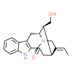 ChemSpider 2D Image | (5alpha,15alpha,19E)-17-Hydroxyvobasan-3-one | C20H24N2O2