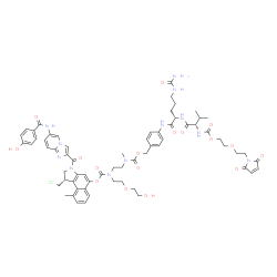ChemSpider 2D Image | N-({2-[2-(2,5-Dioxo-2,5-dihydro-1H-pyrrol-1-yl)ethoxy]ethoxy}carbonyl)-L-valyl-N~5~-carbamoyl-N-{4-[7-({[(1S)-1-(chloromethyl)-3-({6-[(4-hydroxybenzoyl)amino]imidazo[1,2-a]pyridin-2-yl}carbonyl)-9-met
hyl-2,3-dihydro-1H-benzo[e]indol-5-yl]oxy}carbonyl)-12-hydroxy-4-methyl-3-oxo-2,10-dioxa-4,7-diazadodec-1-yl]phenyl}-L-ornithinamide | C65H75ClN12O17