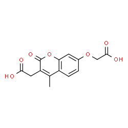 ChemSpider 2D Image | [7-(Carboxymethoxy)-4-methyl-2-oxo-2H-chromen-3-yl]acetic acid | C14H12O7