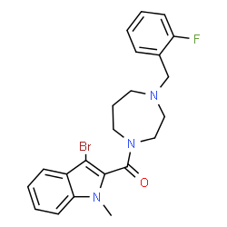 ChemSpider 2D Image | (3-Bromo-1-methyl-1H-indol-2-yl)[4-(2-fluorobenzyl)-1,4-diazepan-1-yl]methanone | C22H23BrFN3O