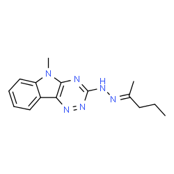 ChemSpider 2D Image | 5-Methyl-3-[(2E)-2-(2-pentanylidene)hydrazino]-5H-[1,2,4]triazino[5,6-b]indole | C15H18N6