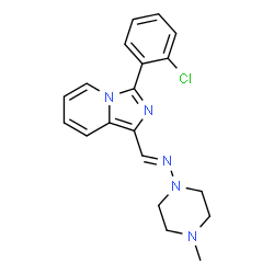 ChemSpider 2D Image | N-{(E)-[3-(2-Chlorophenyl)imidazo[1,5-a]pyridin-1-yl]methylene}-4-methylpiperazin-1-amine | C19H20ClN5