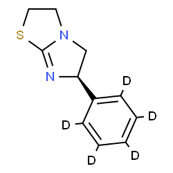 ChemSpider 2D Image | (6R)-6-(~2~H_5_)Phenyl-2,3,5,6-tetrahydroimidazo[2,1-b][1,3]thiazole | C11H7D5N2S