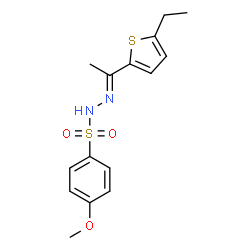 ChemSpider 2D Image | N'-[(1E)-1-(5-Ethyl-2-thienyl)ethylidene]-4-methoxybenzenesulfonohydrazide | C15H18N2O3S2
