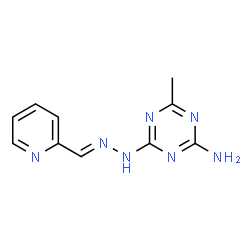 ChemSpider 2D Image | 2-pyridinecarbaldehyde N-(4-amino-6-methyl-1,3,5-triazin-2-yl)hydrazone | C10H11N7