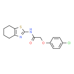 ChemSpider 2D Image | 2-(4-Chlorophenoxy)-N-(4,5,6,7-tetrahydro-1,3-benzothiazol-2-yl)acetamide | C15H15ClN2O2S