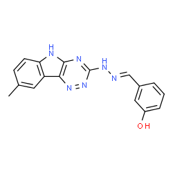 ChemSpider 2D Image | 3-{(E)-[(8-Methyl-5H-[1,2,4]triazino[5,6-b]indol-3-yl)hydrazono]methyl}phenol | C17H14N6O