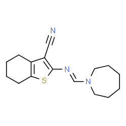 ChemSpider 2D Image | 2-[(E)-(1-Azepanylmethylene)amino]-4,5,6,7-tetrahydro-1-benzothiophene-3-carbonitrile | C16H21N3S