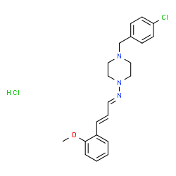 ChemSpider 2D Image | (1E,2E)-N-[4-(4-Chlorobenzyl)-1-piperazinyl]-3-(2-methoxyphenyl)-2-propen-1-imine hydrochloride (1:1) | C21H25Cl2N3O