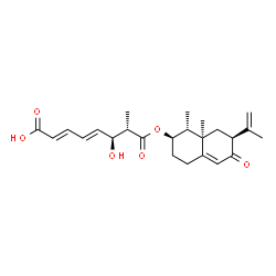 ChemSpider 2D Image | (2E,4E,6S,7S)-6-Hydroxy-8-{[(1R,2R,7S,8aR)-7-isopropenyl-1,8a-dimethyl-6-oxo-1,2,3,4,6,7,8,8a-octahydro-2-naphthalenyl]oxy}-7-methyl-8-oxo-2,4-octadienoic acid | C24H32O6