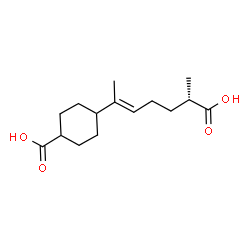ChemSpider 2D Image | 4-[(2E,6S)-6-Carboxy-2-hepten-2-yl]cyclohexanecarboxylic acid | C15H24O4