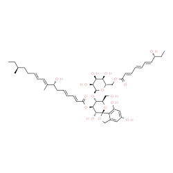 ChemSpider 2D Image | (1R,3'R,4'R,5'R,6'R)-3',5,7-Trihydroxy-5'-({6-O-[(2E,4E,6E,8R)-8-hydroxy-2,4,6-decatrienoyl]-alpha-L-allopyranosyl}oxy)-6'-(hydroxymethyl)-3',4',5',6'-tetrahydro-3H-spiro[2-benzofuran-1,2'-pyran]-4'-y
l (2E,4E,7R,8E,10E,14S)-7-hydroxy-8,14-dimethyl-2,4,8,10-hexadecatetraenoate | C47H64O17