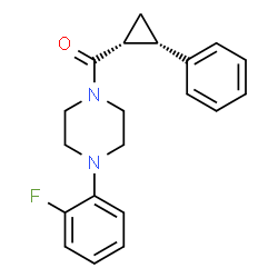 ChemSpider 2D Image | [4-(2-Fluorophenyl)-1-piperazinyl][(1R,2S)-2-phenylcyclopropyl]methanone | C20H21FN2O
