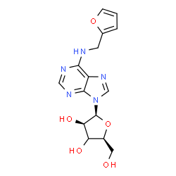 ChemSpider 2D Image | N-(2-Furylmethyl)-9-[(3xi)-beta-L-threo-pentofuranosyl]-9H-purin-6-amine | C15H17N5O5