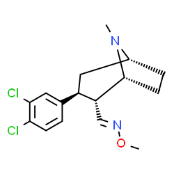 ChemSpider 2D Image | (E)-1-[(1R,2R,3S,5R)-3-(3,4-Dichlorophenyl)-8-methyl-8-azabicyclo[3.2.1]oct-2-yl]-N-methoxymethanimine | C16H20Cl2N2O