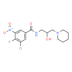 ChemSpider 2D Image | 3-Chloro-4-fluoro-N-[2-hydroxy-3-(1-piperidinyl)propyl]-5-nitrobenzamide | C15H19ClFN3O4