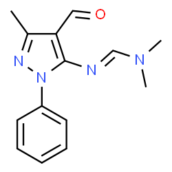 ChemSpider 2D Image | N'-(4-Formyl-3-methyl-1-phenyl-1H-pyrazol-5-yl)-N,N-dimethylimidoformamide | C14H16N4O