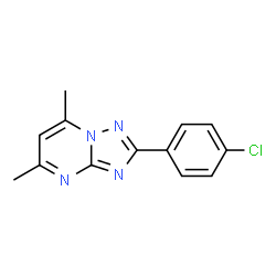 ChemSpider 2D Image | 2-(4-Chlorophenyl)-5,7-dimethyl[1,2,4]triazolo[1,5-a]pyrimidine | C13H11ClN4