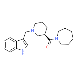 ChemSpider 2D Image | 1-Azepanyl[(3R)-1-(1H-indol-3-ylmethyl)-3-piperidinyl]methanone | C21H29N3O