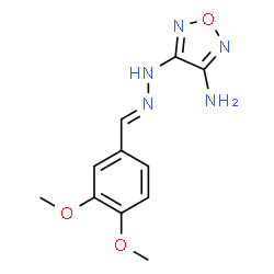 ChemSpider 2D Image | 4-[(2E)-2-(3,4-Dimethoxybenzylidene)hydrazino]-1,2,5-oxadiazol-3-amine | C11H13N5O3