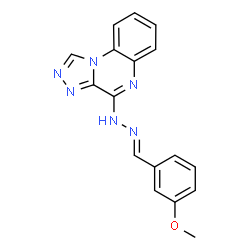 ChemSpider 2D Image | 4-[(2E)-2-(3-Methoxybenzylidene)hydrazino][1,2,4]triazolo[4,3-a]quinoxaline | C17H14N6O