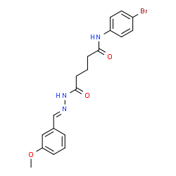 ChemSpider 2D Image | N-(4-Bromophenyl)-5-[(2E)-2-(3-methoxybenzylidene)hydrazino]-5-oxopentanamide | C19H20BrN3O3