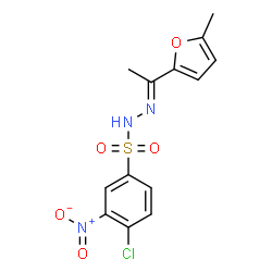 ChemSpider 2D Image | 4-Chloro-N'-[(1E)-1-(5-methyl-2-furyl)ethylidene]-3-nitrobenzenesulfonohydrazide | C13H12ClN3O5S
