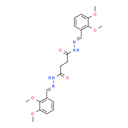 ChemSpider 2D Image | N'~1~,N'~4~-Bis[(E)-(2,3-dimethoxyphenyl)methylene]succinohydrazide | C22H26N4O6