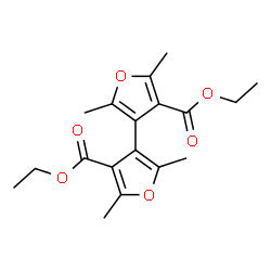 ChemSpider 2D Image | Diethyl 2,2',5,5'-tetramethyl-3,3'-bifuran-4,4'-dicarboxylate | C18H22O6