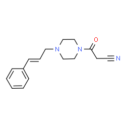 ChemSpider 2D Image | 3-Oxo-3-{4-[(2E)-3-phenyl-2-propen-1-yl]-1-piperazinyl}propanenitrile | C16H19N3O