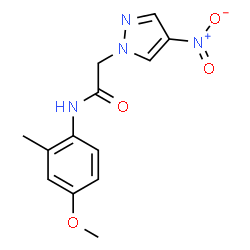 ChemSpider 2D Image | N-(4-Methoxy-2-methylphenyl)-2-(4-nitro-1H-pyrazol-1-yl)acetamide | C13H14N4O4